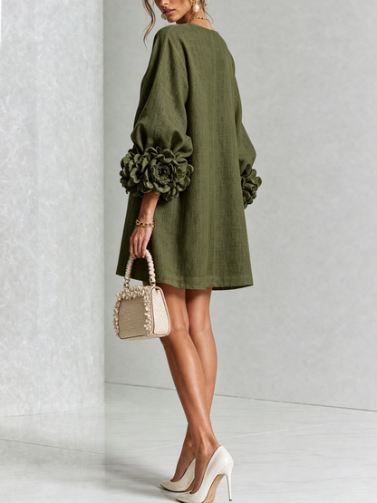 Elovienne - Textured Linen Mini Dress