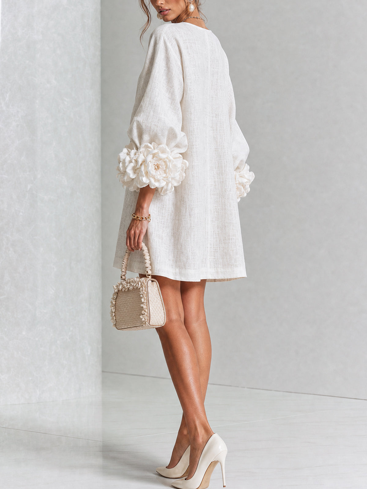 Elovienne - Textured Linen Mini Dress