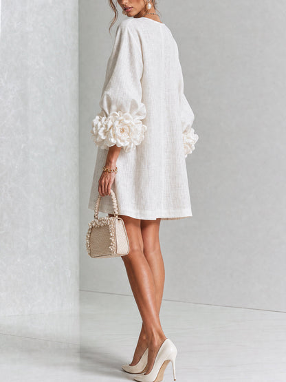 Elovienne - Textured Linen Mini Dress
