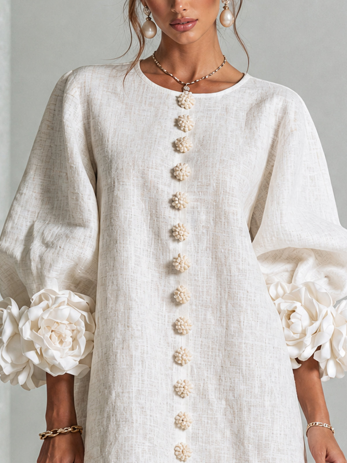 Elovienne - Textured Linen Mini Dress