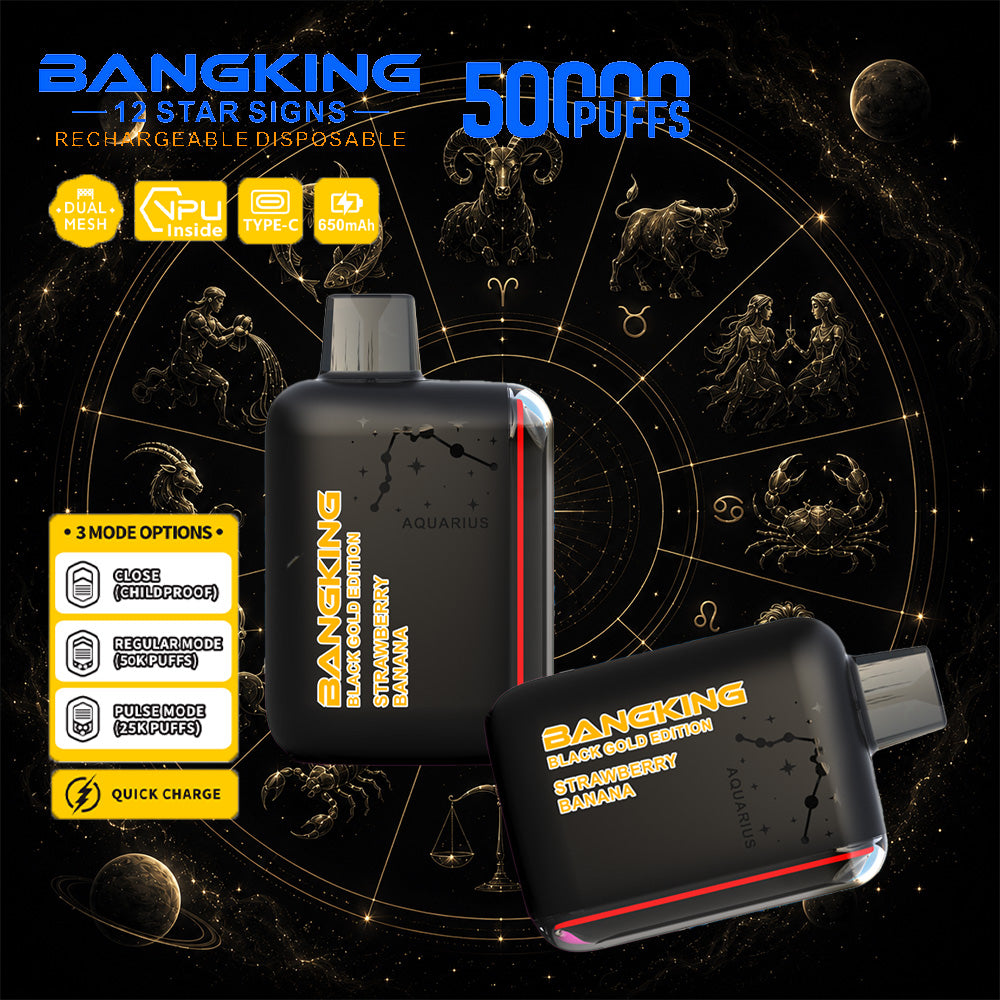 Bang King 12 Star Signs 50K 50000 Puffs Dual Mesh LED Display Disposable Vape