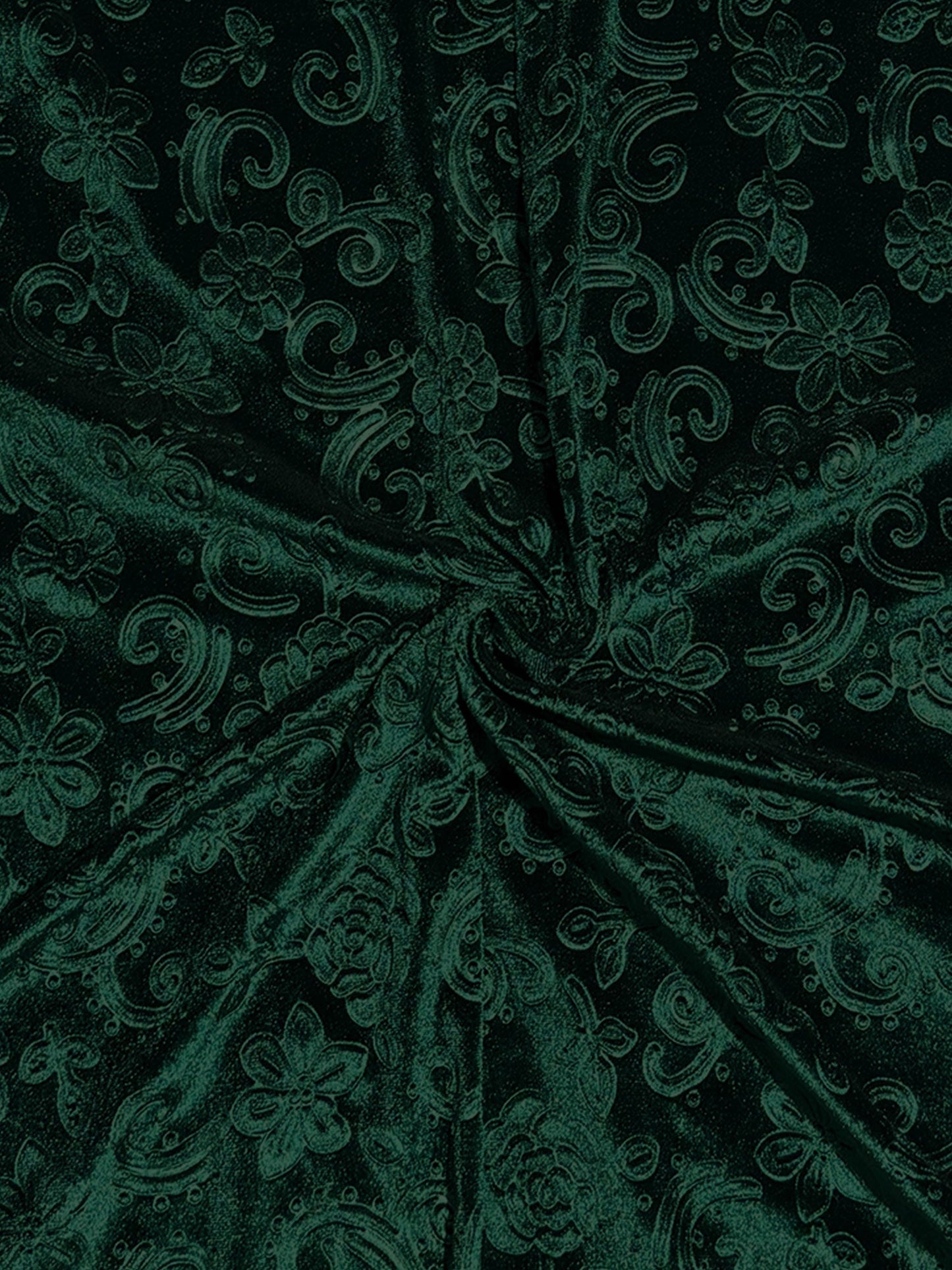 Elegant Vintage Velvet Floral V Neck Long Sleeves Maxi Dress