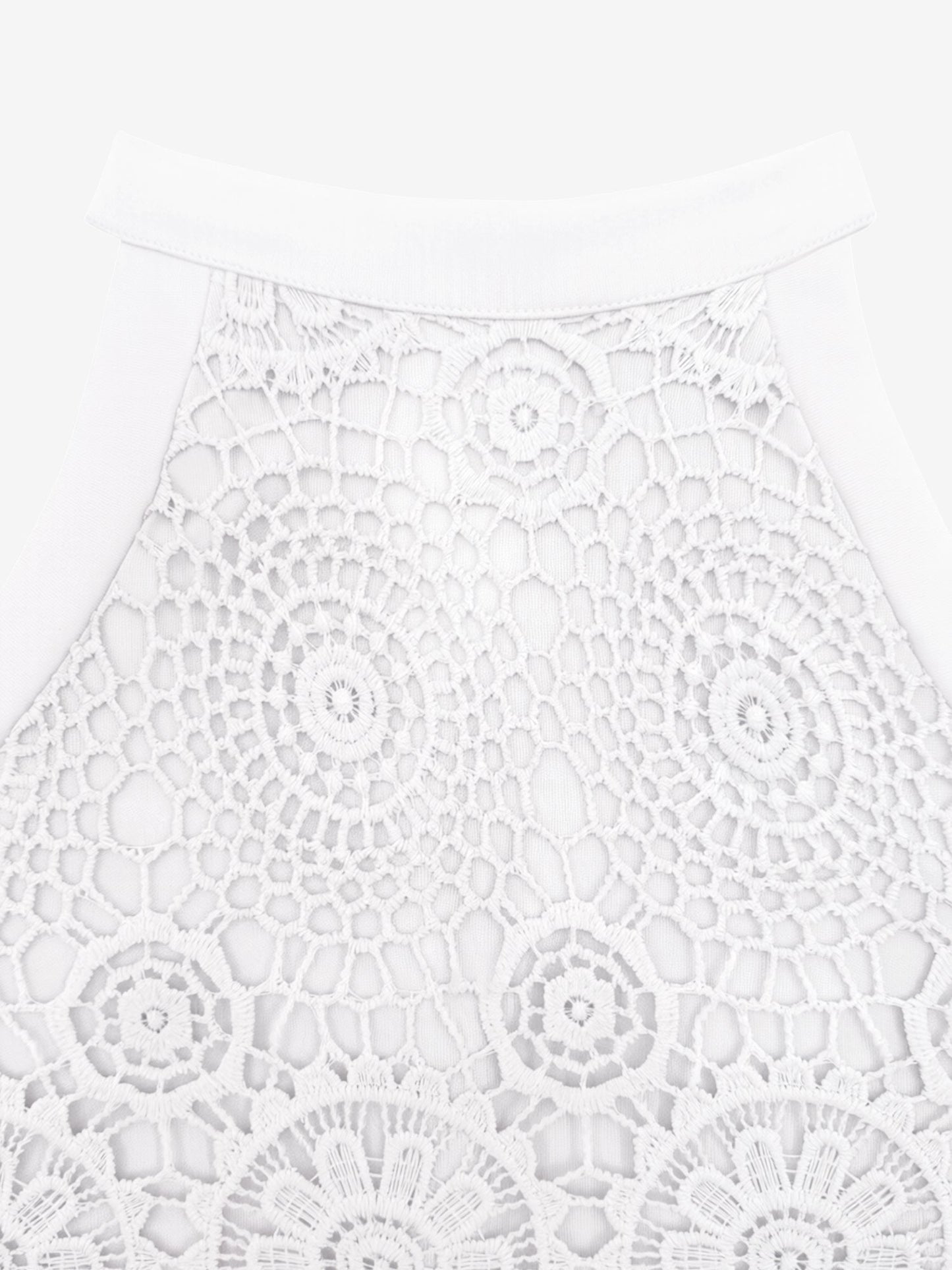 Elegant Floral Lace & Adjustable Straps Solid Color Halter Neck Lace Sleeveless Blouse