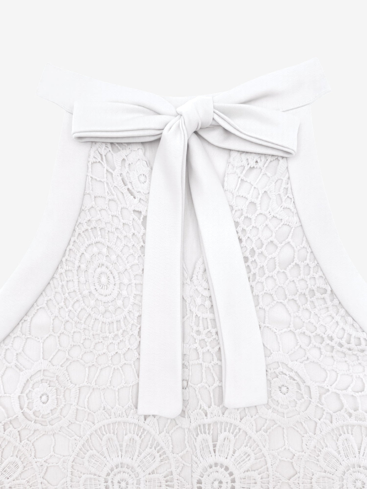 Elegant Floral Lace & Adjustable Straps Solid Color Halter Neck Lace Sleeveless Blouse
