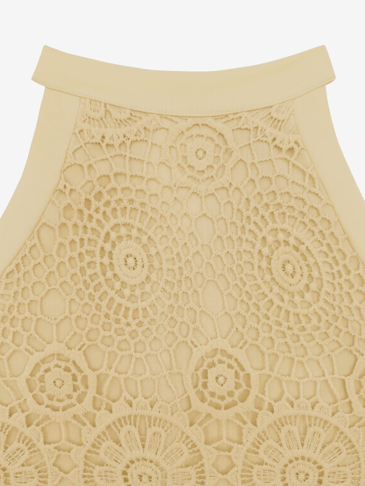 Elegant Floral Lace & Adjustable Straps Solid Color Halter Neck Lace Sleeveless Blouse