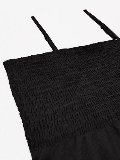 Spaghetti Strap Smocked Tiered Textured Dress