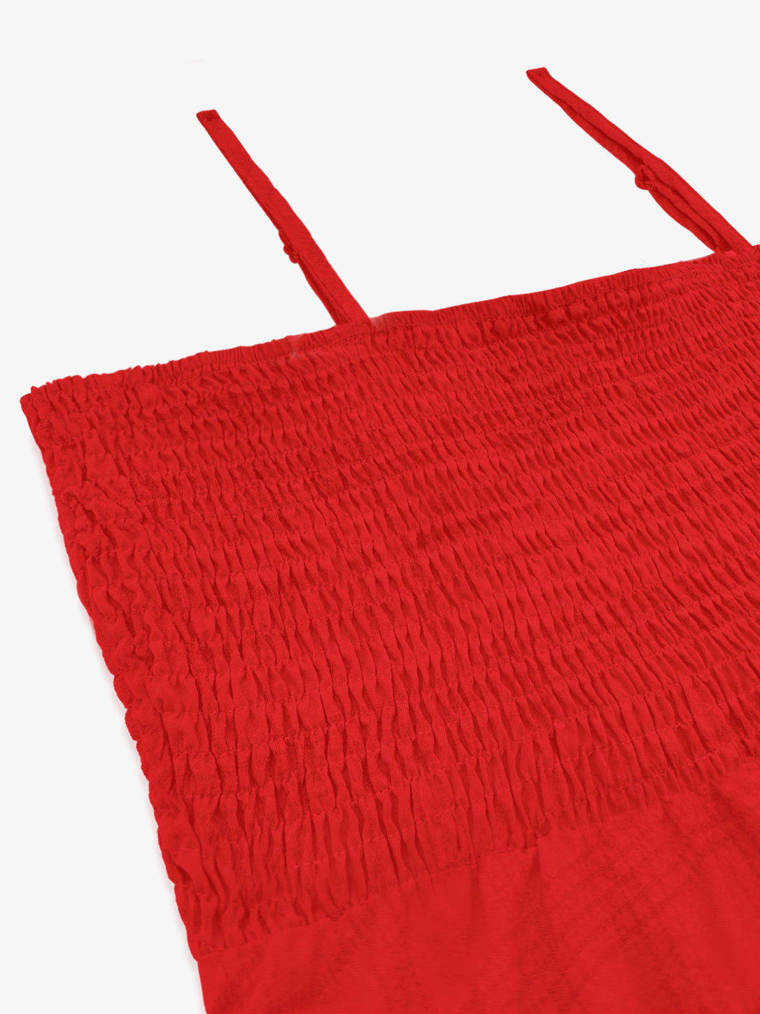 Spaghetti Strap Smocked Tiered Textured Dress
