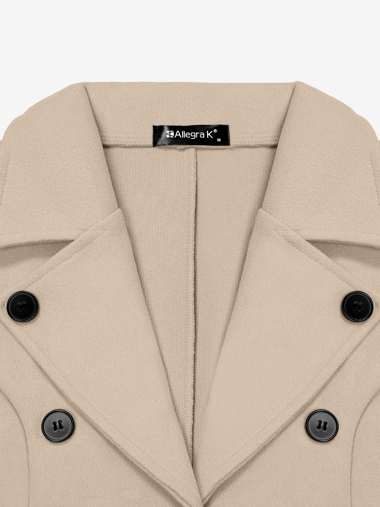 Notched Lapel Buttoned Decor Open Front Coat