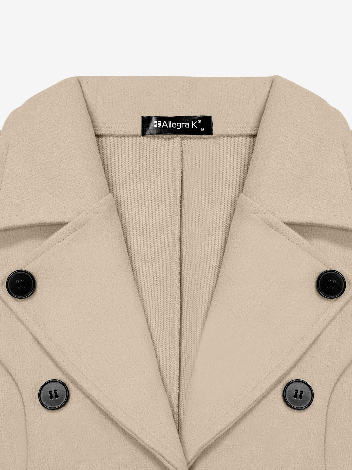 Notched Lapel Buttoned Decor Open Front Coat