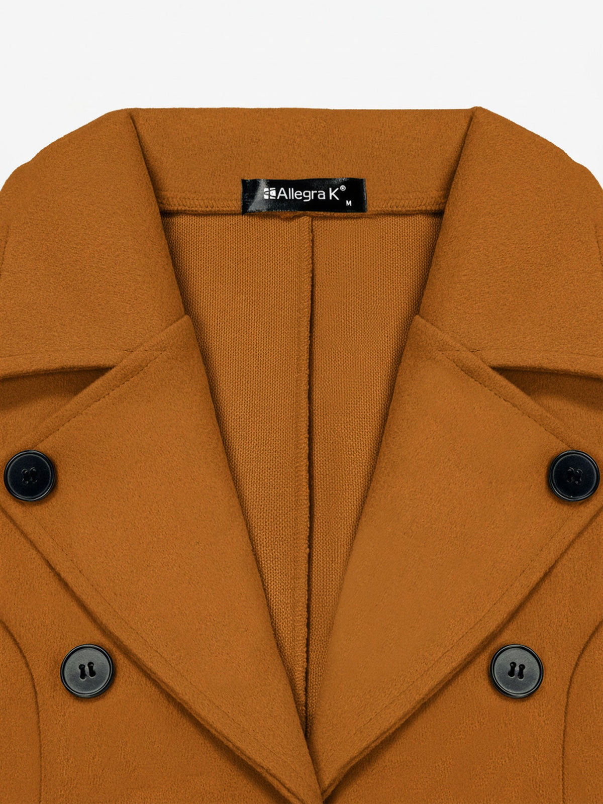 Notched Lapel Buttoned Decor Open Front Coat
