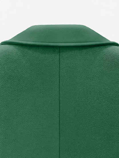 Notched Lapel Double-Breasted Fully Lined Mid-Length Coat