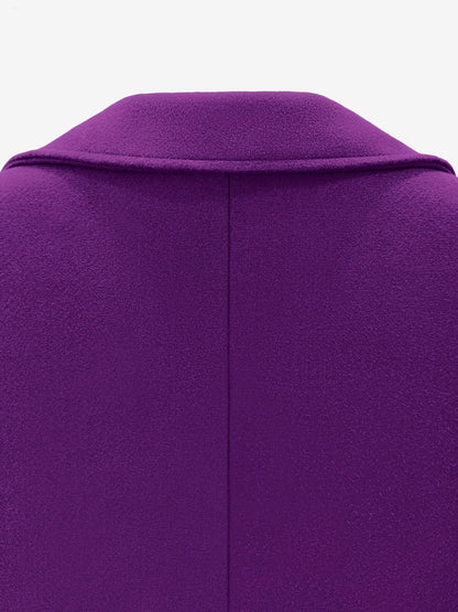 Notched Lapel Double-Breasted Fully Lined Mid-Length Coat