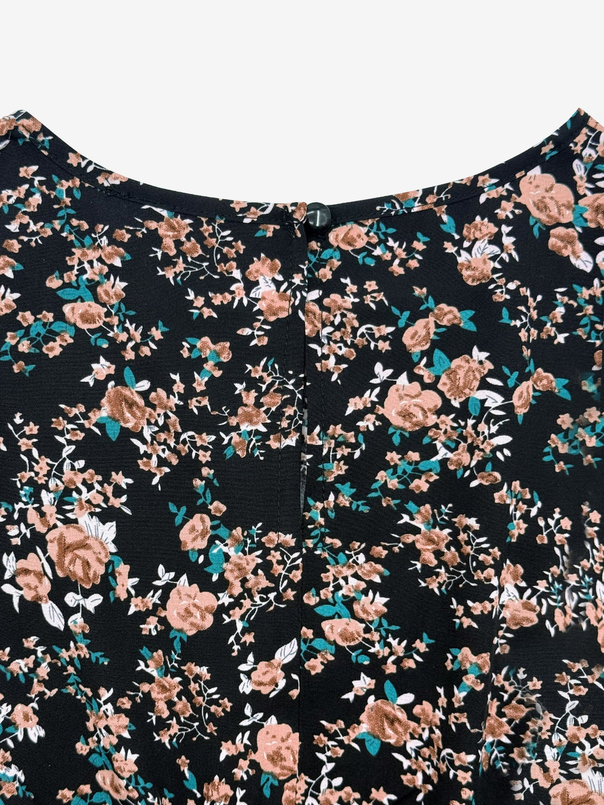 Floral Puff Sleeves Smocked Waist A-Line Midi Dress