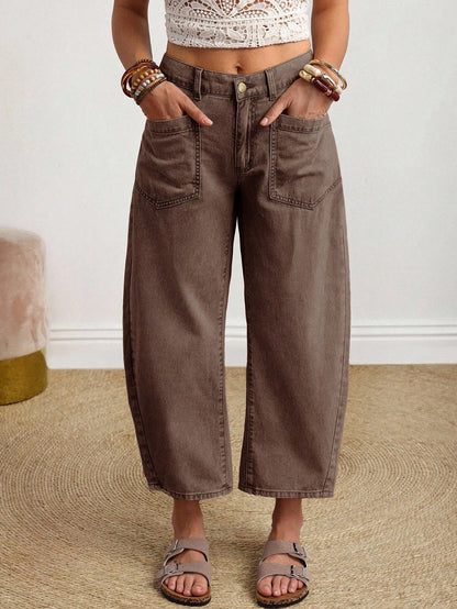 Women's Solid Color Casual Comfortable Jeans