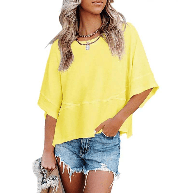 💥Women's Summer Casual Crewneck Batwing Half Sleeve T-Shirts