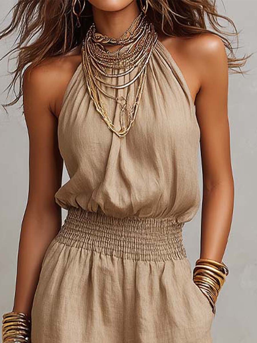 Elenie - Lightweight Halter-Neck Jumpsuit