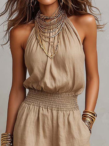 Elenie - Lightweight Halter-Neck Jumpsuit