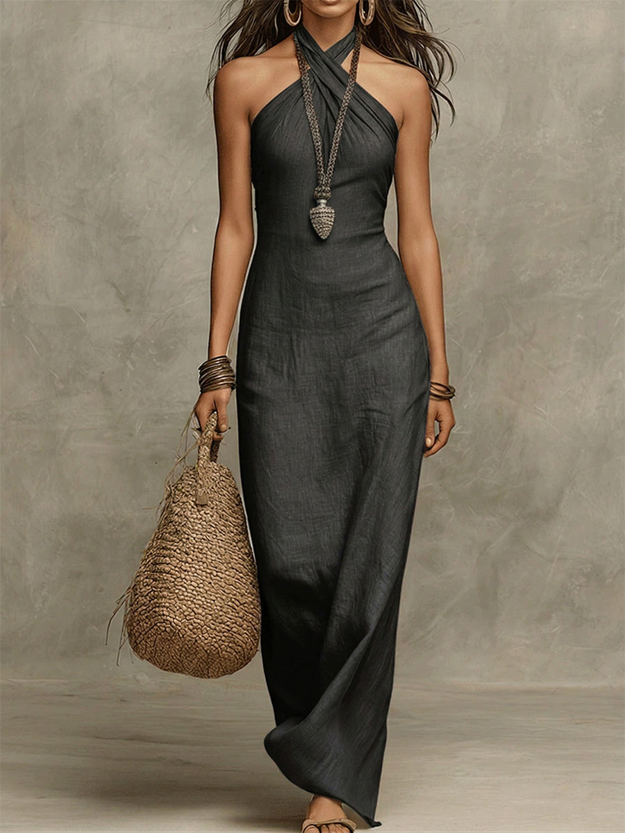 Kallene - Lightweight Linen Maxi Dress