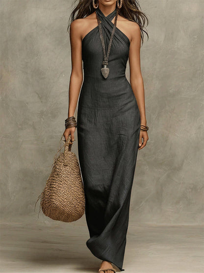 Kallene - Lightweight Linen Maxi Dress