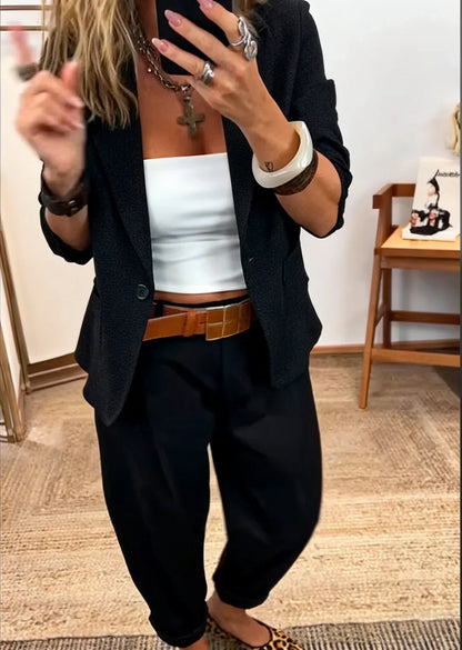 Rosina - Soft-Touch Blazer & Trousers Set