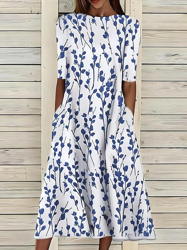 Xylara - Soft-Touch Floral Midi Dress
