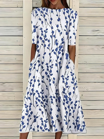 Xylara - Soft-Touch Floral Midi Dress