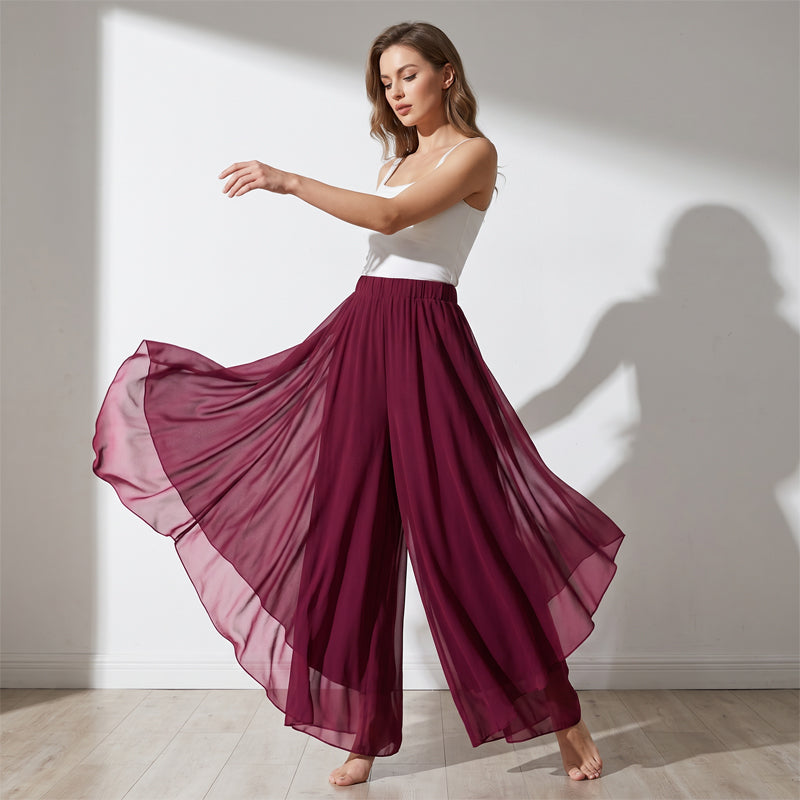 Hope - Chiffon Overlay Wide Leg Trousers