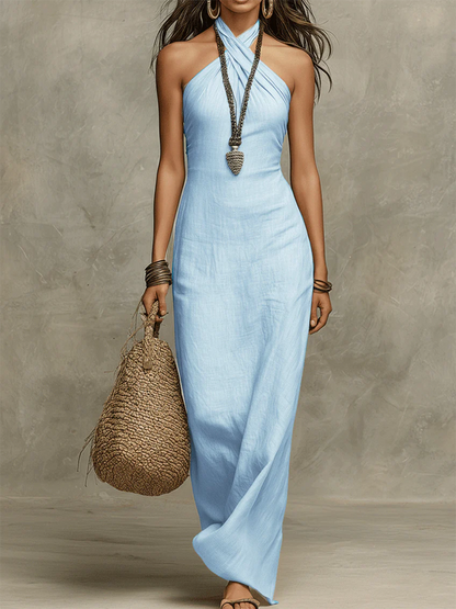Kallene - Lightweight Linen Maxi Dress
