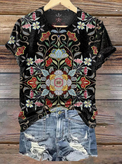 Floral Art Print T-Shirt