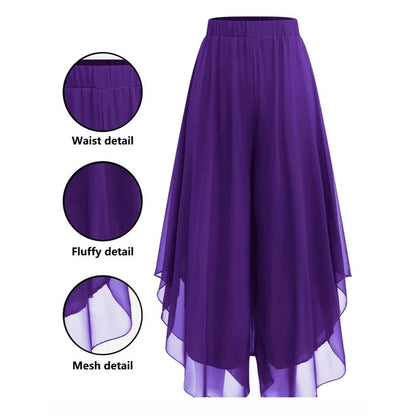Hope - Chiffon Overlay Wide Leg Trousers