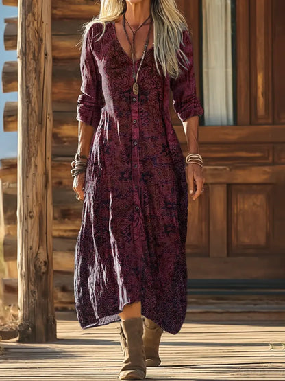 Women's Ethnic Pattern Art Print Dress