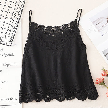 Women's Embroidery Cotton And Linen Camisole