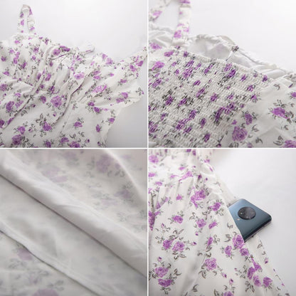 🌸 HOT SELLER | 50% OFF Women's Floral Corset Midi Dress – Summer Vacation Milkmaid Sundress