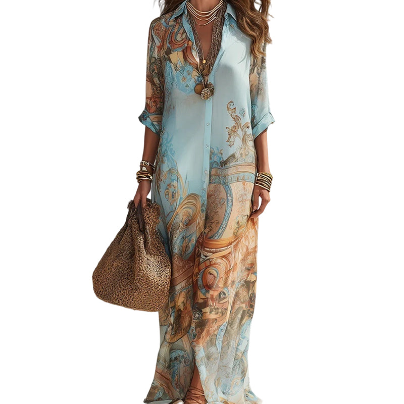 🎁✨ NEW ARRIVAL – 50% OFF TODAY! 💐 Women’s Elegant Retro Print Maxi Dress 🌸 Vintage-Inspired Style, Flattering Fit & Effortless Elegance