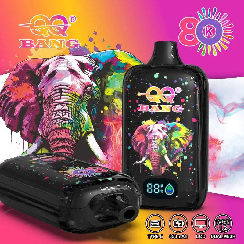 QQ Bang 80K Disposable Vape|Type-C Rechargeable LCD Display E-Cigarette