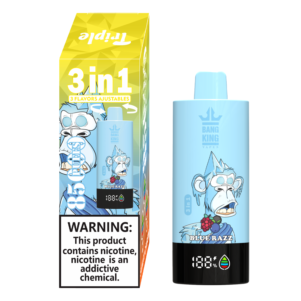 Bang King 85000 85k Puffs 3 in 1 Flavors Newest Original Rechargeable LCD Display Disposable Vape