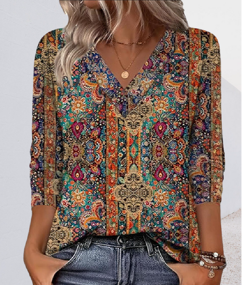 Lenora - Soft-Touch V-Neck Blouse
