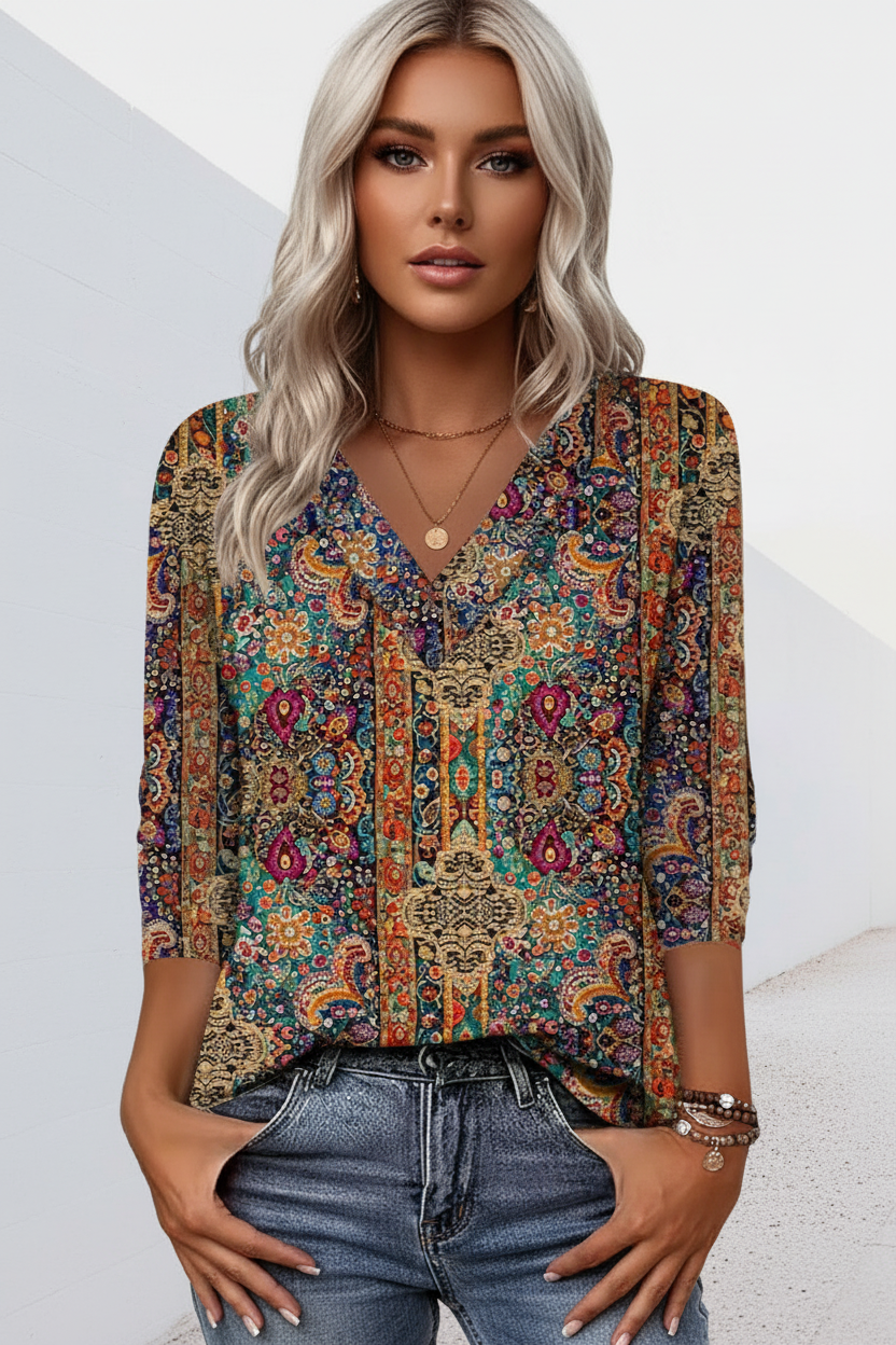 Lenora - Soft-Touch V-Neck Blouse