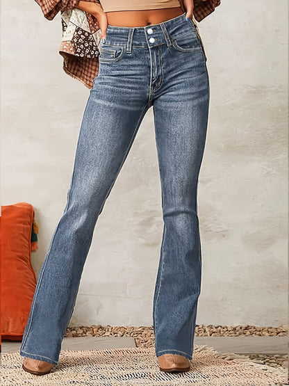 Evarra - Soft-Stretch High-Rise Flared Jeans