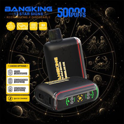 Bang King 12 Star Signs 50K 50000 Puffs Dual Mesh LED Display Disposable Vape