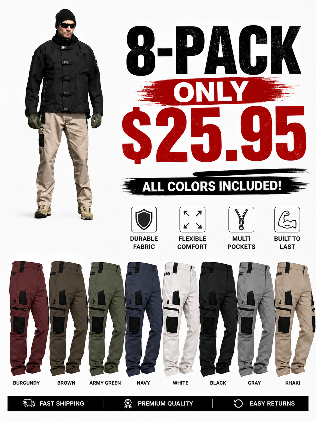 🔥Men's Loose-Fit Utility Jeans🔥All Colors Included