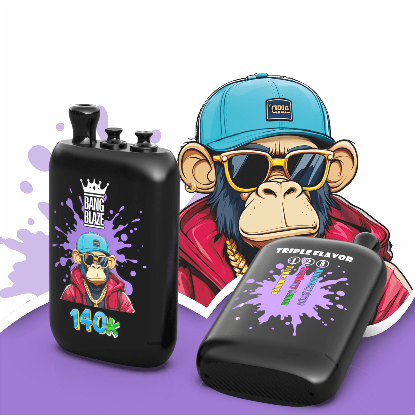 Bang Blaze 140000 140K Puffs 3 in 1 Flavors Original Rechargeable Disposable Vape