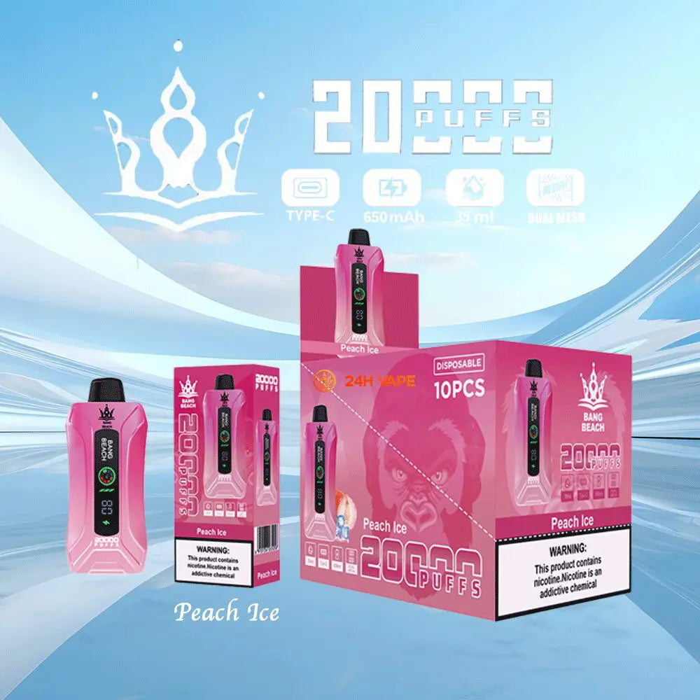 Bang Beach 20000 20K Puffs 0% 2% 3% 5% Nicotine New LED Display Vape Electronic Cigarette Pod