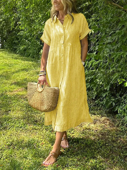 Lumae - Soft-Touch Maxi Shirt Dress