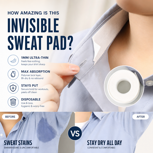 💦 Stay Fresh All Day! 💗 Disposable Collar & Cuff Sweat Liners ✨ Invisible Protection for Shirts & Jackets