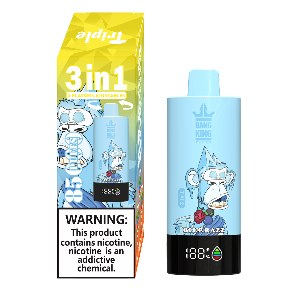 Bang King 85000 85k Puffs 3 in 1 Flavors Newest Original Rechargeable LCD Display Disposable Vape
