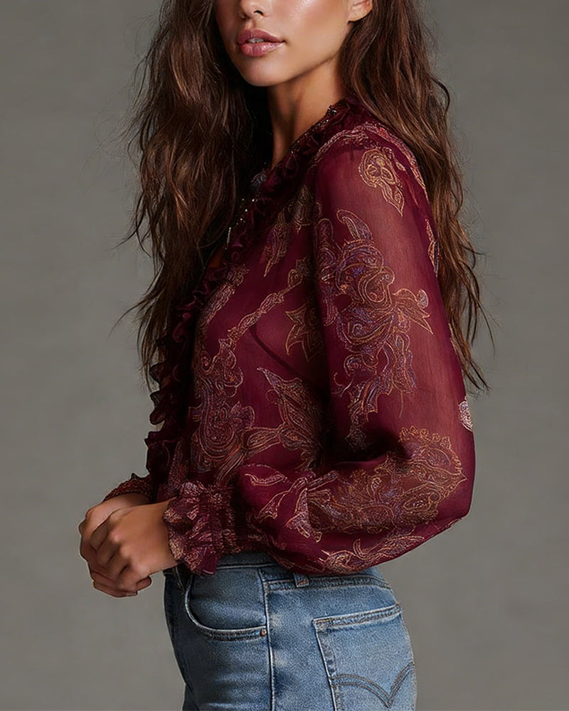 Norina - Soft-Touch V-Neck Blouse