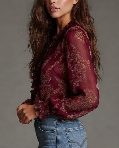 Norina - Soft-Touch V-Neck Blouse