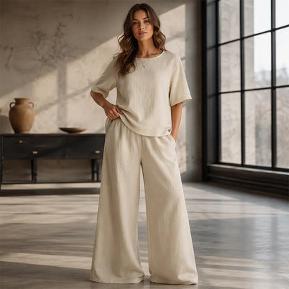 Annavie - Breathable Linen Two-Piece Set