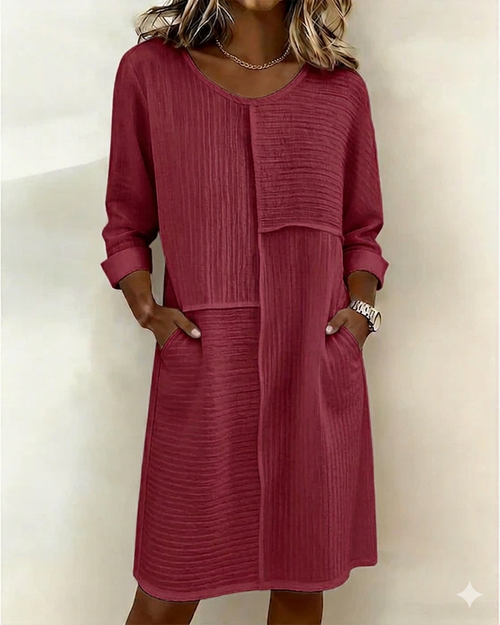 Taryn - Soft-Touch Long Sleeve Shift Dress
